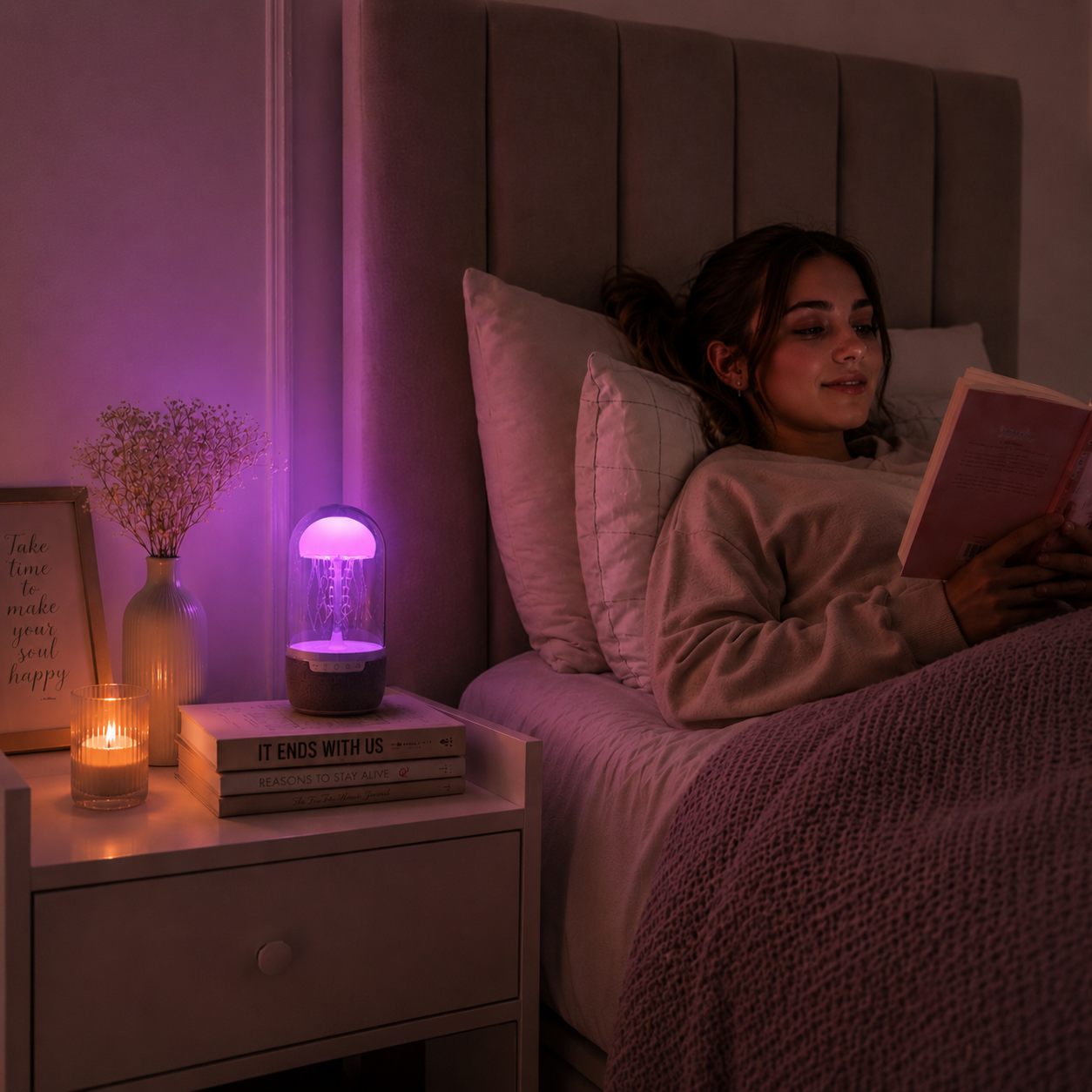 LED medūzos lempa su Bluetooth kolonėle