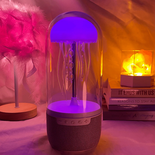 Medūzos formos LED lempa su Bluetooth kolonėle namų jaukumui