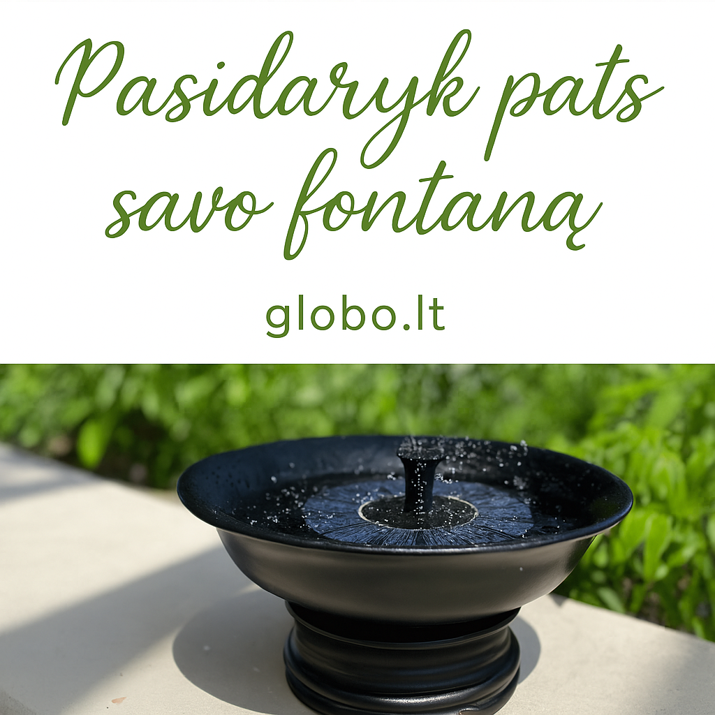 Plūduriuojantis fontanas su saulės baterija