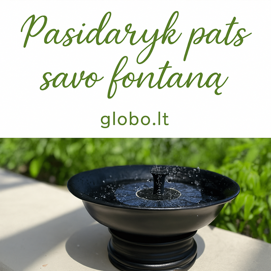 Plūduriuojantis fontanas su saulės baterija